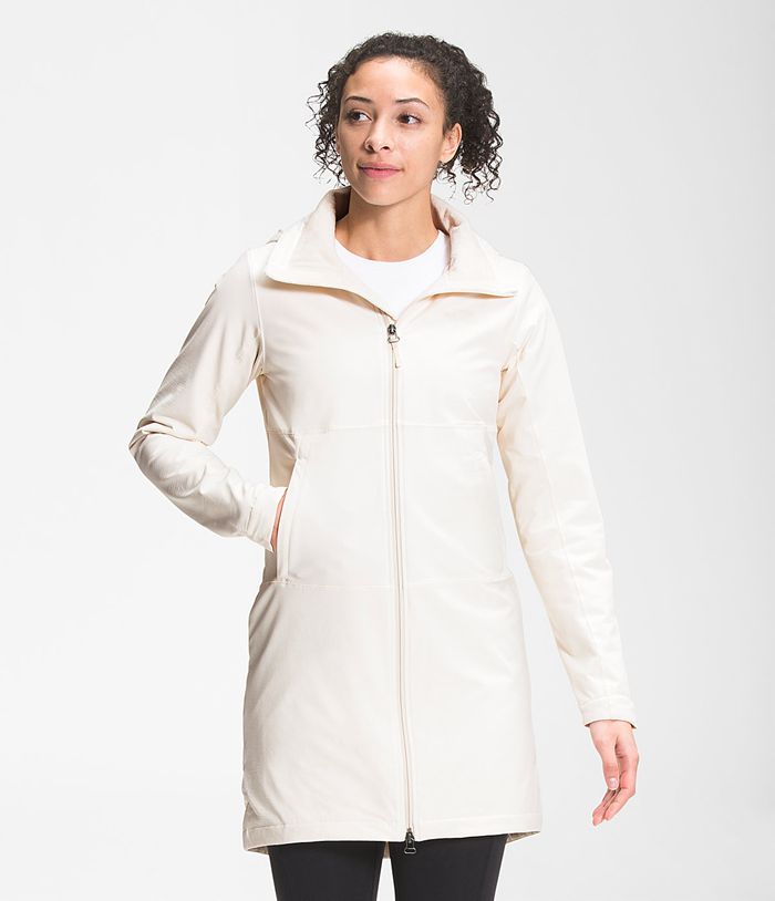 The North Face Womens Softshell Jacket Shelbe Raschel Parka Length With Hood 357QPGEJM - White